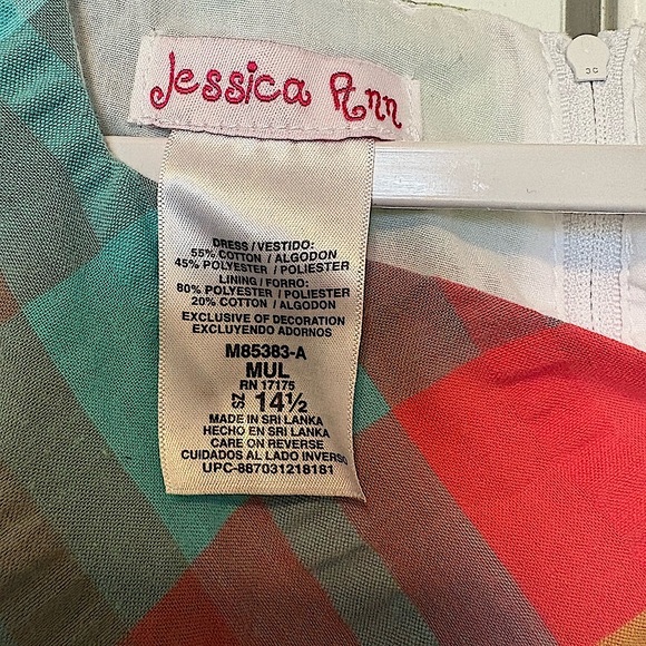 Jessica Ann Red and Green Sleeveless A-Line Sundress - Picture 4 of 5